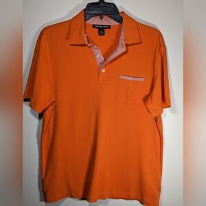 Michael Kors Orange Polo Shirt With Pocket Short Sleeve Cotton Woman Size Medium